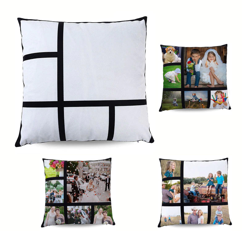 10pcs - 6 Panel Photo 15x15 Sublimation Polyester Pillow Case