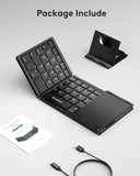 Foldable Bluetooth Keyboard with Touchpad, Ultra Slim Compact,Black