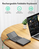 Foldable Bluetooth Keyboard with Touchpad, Ultra Slim Compact,Black