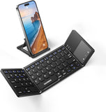 Foldable Bluetooth Keyboard with Touchpad, Ultra Slim Compact,Black