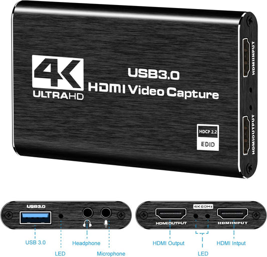 Elevate Your Streaming Experience with the 4K HDMI Video Capture Card - 1080P 60FPS for Nintendo Switch, Xbox, PS4, and More!