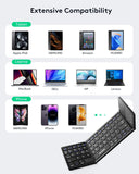 Foldable Bluetooth Keyboard with Touchpad, Ultra Slim Compact,Black
