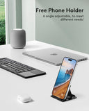 Foldable Bluetooth Keyboard with Touchpad, Ultra Slim Compact,Black