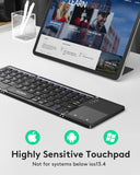 Foldable Bluetooth Keyboard with Touchpad, Ultra Slim Compact,Black