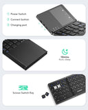 Foldable Bluetooth Keyboard with Touchpad, Ultra Slim Compact,Black