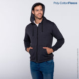 Yazbek C0702 adult full-zip blank hoodie in Heather Black