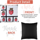 10pcs - 6 Panel Photo 15"x15" Sublimation Polyester Pillow Case