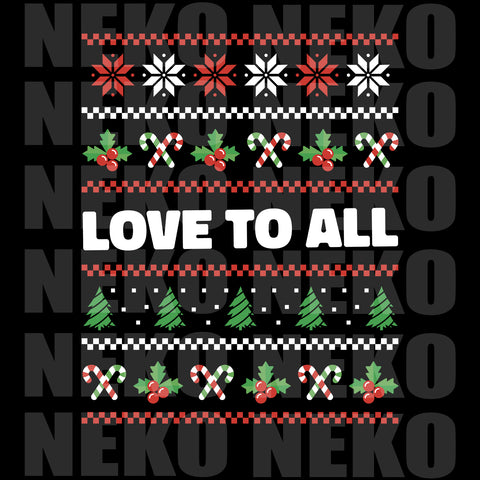 Love To All Ugly Christmas Sweater DTF Transfer - 5 Pack