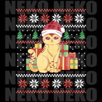 Cat Ugly Christmas Sweater DTF Transfer