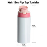 Case of 25 Sublimation 12 oz Kids Mixed Color Flip Top Tumblers