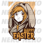 Easter Bunny Anime Girl DTF Print