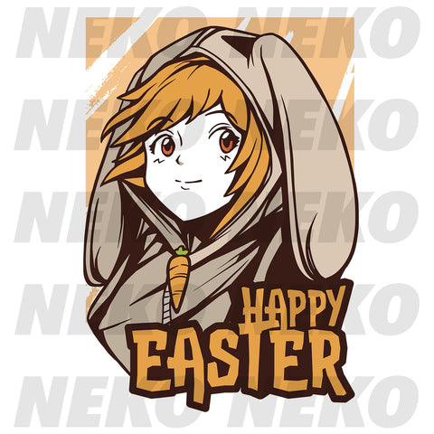 Easter Bunny Anime Girl DTF Print