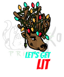 Lets Get Lit Reindeer Holiday PNG