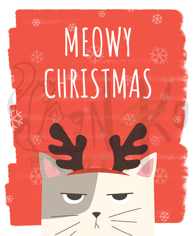Meowy Christmas Cat Holiday PNG
