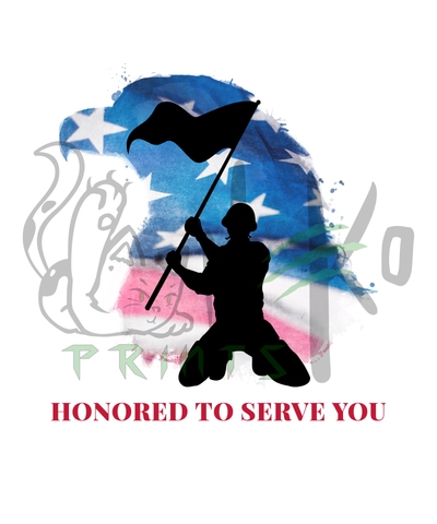 Soldier With Flag And Eagle PNG